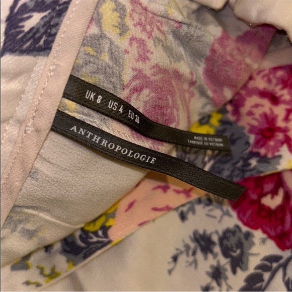 By Anthropologie Floral Lace Silky Flare Pants - Picture 9 of 11